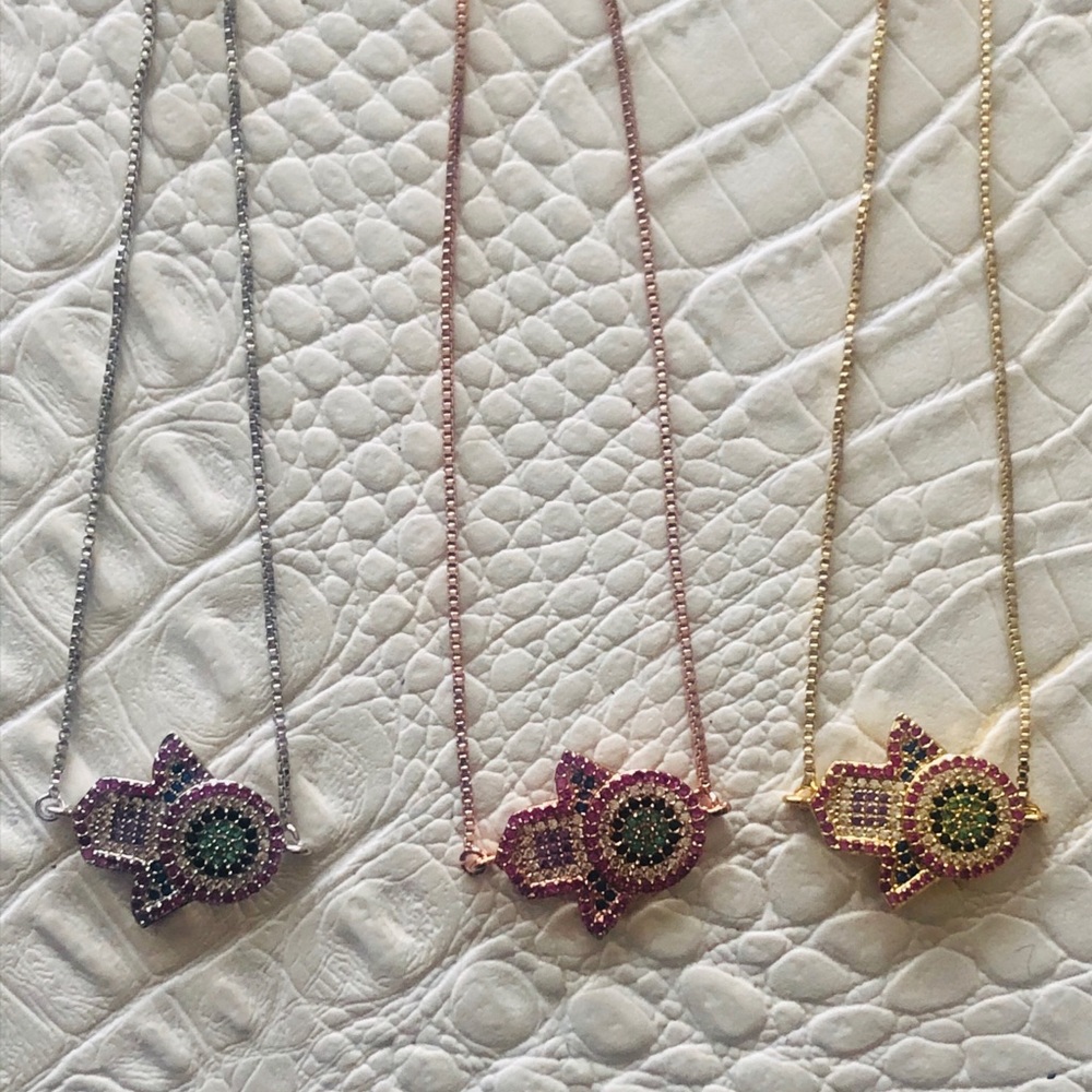 Hamsa crystal Adjustable Bracelet